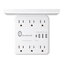 Overtop Power Charger with Shelf,Wall Outlet Extender,Surge Protector 1800J