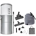 OVO Heavy Duty Powerful Central Vacuum System, Hybrid Filtration (with or Without Disposable Bags) 35L or 9.25Gal, 700 Airwatts with 35ft Deluxe Plus Accessory kit Included