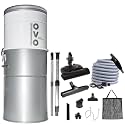 OVO Heavy Duty Powerful Central Vacuum System, Hybrid Filtration (with or Without Disposable Bags) 35L or 9.25Gal, 700 Airwatts with 35ft Carpet Deluxe Accessory Kit Included