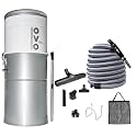 OVO PAK70DP-40 Heavy Duty Powerful Central Vacuum System, Hybrid Filtration (with or Without Disposable Bags) 35L or 9.25Gal, 700 Air watts with 40ft Deluxe Plus Accessory kit Included, Sliver