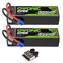 OVONIC 3S LiPo Battery 11.1V 5200mAh 120C with EC5 Plug for RC Car RC Truck Airplane Helicopter Boat Car Racing RC Hobby (2 Packs)(with Lipo Voltage Checker)