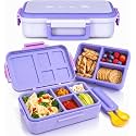 ovve Bento Box for Kids &amp; Cutlery Set – Leakproof Kids Lunch Box, Interchangeable Inserts, BPA-Free, Dishwasher Safe Lunch Containers for School, Preschool, Toddler (Purple)