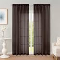OWENIE Chocolate Sheer Curtains 84 Inches 2 Panels for Living Room 59" Wide