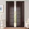 OWENIE Chocolate Sheer Curtains 90 Inches 2 Panels for Living Room 59" Wide