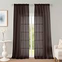 OWENIE Chocolate Sheer Curtains 96 Inches 2 Panels for Living Room 59" Wide