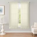 OWENIE Cream Sheer Curtains 63 inch Length 2 Panels Set, Rod Pocket Voile Fimly Sheer Drapes for Living Room/Bedroom, 2pcs, Each 52" W x 63" L
