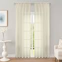 OWENIE Cream Sheer Curtains 90 inch Length 2 Panels Set, Rod Pocket Voile Fimly Sheer Drapes for Living Room/Bedroom, 2pcs, Each 52" W x 90" L