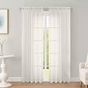 OWENIE Ivory Sheer Curtains 72 inch Length 2 Panels Set, Rod Pocket Voile Fimly Sheer Drapes for Living Room/Bedroom, 2pcs, Each 52" W x 72" L