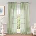 OWENIE Light Green Sheer Curtains 96 Inch 2 Panels for Living Room 59" Wide