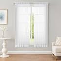 OWENIE White Sheer Curtains 63 inch Length 2 Panels Set, Rod Pocket Voile Fimly Sheer Drapes for Living Room/Bedroom, 2pcs, Each 52" W x 63" L