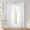OWENIE White Sheer Curtains 72 inch Length 2 Panels Set, Rod Pocket Voile Fimly Sheer Drapes for Living Room/Bedroom, 2pcs, Each 52" W x 72" L