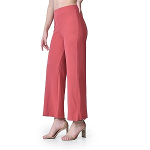 Womens High Waist Straight Fit TrousersSolid Korean