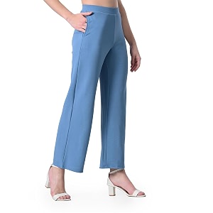 Womens High Waist Straight Fit TrousersSolid Korean