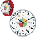 OWLCONIC Telling Time Teaching Clock - Bundled with Kids Watch. Learn to Tell Time Resources. Candy Apple Red