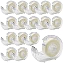 OWLKELA - 16 Pack 3/4" x 28 yds Invisible Tapes and Refillable Dispensers, Matte Finish Adhesive Tape, Tape Refill with Dispenser for Home, School