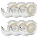 OWLKELA 6 Pack 3/4" x 28 Yds Invisible Tapes and Refillable Dispensers, Matte Finish Magic Tape with Dispenser for Home and School