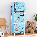 Owme 3 Door Kids Plastic Wardrobe for Clothes, Foldable Plastic Almirah for Clothes, Collapsible Wardrobe for Storage, Fiberglass Chopsticks - Reusable Storage Rack for Kids - Blue