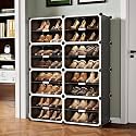 Owme Plastic Shoes Rack for Home, 5-Door Portable Shoes Rack with Dustproof Door for Heels/Slippers/Boots, DIY Multi-Purpose Shoe Organizer, (GREY, 8 DOOR)