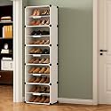 Plastic Shoes Rack for Home, 5-Door Portable Shoes Rack with Dustproof Door for Heels/Slippers/Boots, DIY Multi-Purpose Shoe Organizer, (WHITE, 5 DOOR)