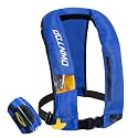 Owntop Automatic/Manual Inflatable Vest, Manual Convertible Option, Low Profile, Zipper Closure, Inflatable Fishing Jacket for Kayaking, Boating and Fishing, 24g CO2 Cylinder Included