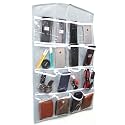 OxbOw 16 Pocket Hanging Innerwear Organiser, Socks Organizer for Wardrobe, Wardrobe Organizer Bra, Undergarments (75X45 CM) (Pack of 1, Grey)