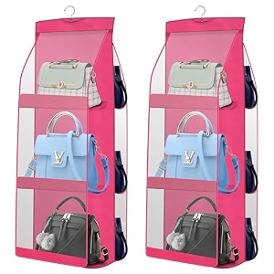 oxbow 2pcs combo handbag organizer bag organiser for ladies handbags purse organiser for handbag closet organizer for wardrobe tote bag hanger 90 x 35 x 35 cm 2 pcs pink