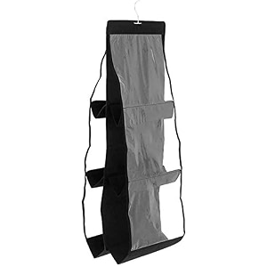 oxbow 6 pocket handbag organizer bag organiser for ladies handbags purse organiser for handbag closet organizer for wardrobe tote bag hanger 90 x 35 x 35 cm pack of 1- black