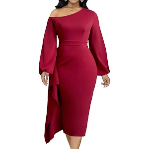 Oxgmoky Womens Elegant Dresses Work Business Dress
