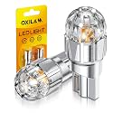 OXILAM 194 LED Bulb Amber Yellow, T10 168 2825 W5W LED Replacement, 700% Brighter Non-Polarity for License Plate Dome Map Door Courtesy Trunk & Side Marker Lights, Pack of 2