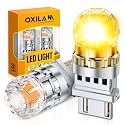 OXILAM 3157 LED Bulb Amber, 800% brighter 3157A Turn Signal Light Bulb, 3156 3057 3457 4057 4157 LED Replacement for Blinker Marker Stop Light, Tail Brake Parking &amp; DRL Lights, Pack of 2
