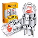 OXILAM 7443 LED Bulb Red, 800% Brighter, 7440 T20 W21W LED Brake Light Bulb