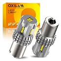 OXILAM Upgraded 1156 LED Bulbs Reverse Light, 6000K White 600% Brightness 3000 Lumens, BA15S 7506 1003 1141 P21W LED Bulb Used for Backup Tail Brake Turn Signal Blinker Lights, 2PCS
