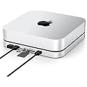 Type-C Aluminum Stand Hub with Data Port, Micro/SD Card Readers, USB 3.0 & Headphone Jack Port Compatible with 2020 & 2018 Mac Mini (MC25, Silver)