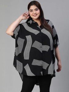 OXOLLOXO Casual Printed Women Black White Top