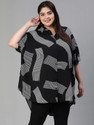 OXOLLOXO Casual Printed Women Black White Top