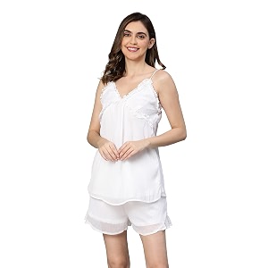 oxolloxo hooked printed ruffled women nightwear top