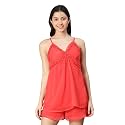 oxolloxo Hooked Printed Ruffled Women Nightwear Top