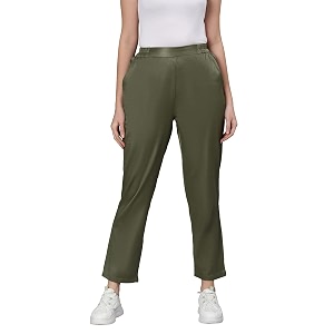 oxolloxo Loud Solid Green Women Pants