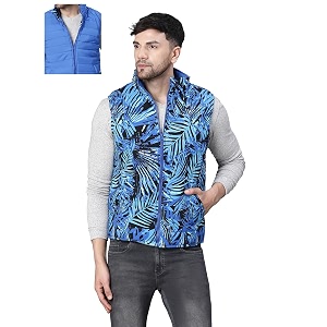 oxolloxo Mens Aztec Print Zip Lined Sleeveless