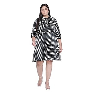 oxolloxo Plus Size Printed Tie Knot Dress