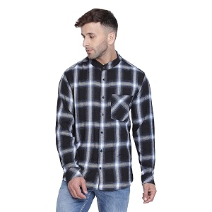 oxolloxo Slassic Black Brush Check Men Shirt