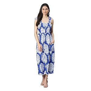 oxolloxo Truffle Orange Printed Women Long Dress