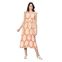 oxolloxo Truffle Orange Printed Women Long Dress