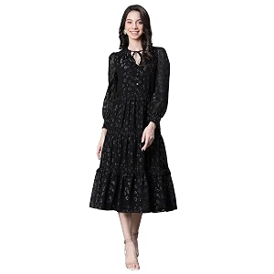 oxolloxo Womens Polyester Empire Waist Knee-Length Dress