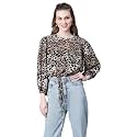 oxolloxo Women Animal Print Round Neck Long