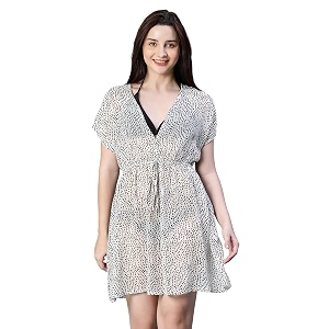 oxolloxo Women Elasticated Tie-Knot Beachwear Kaftan