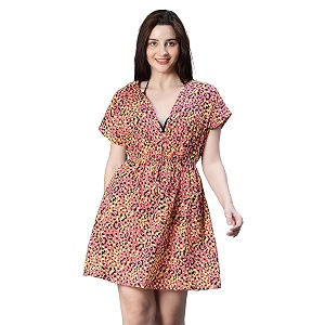 oxolloxo Women Elasticated Tie-Knot Beachwear Kaftan