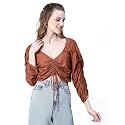oxolloxo Women Floral Print Semi-Sheer Round Neck