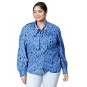 oxolloxo Women Plus Size V-Neck with Tie-Knot