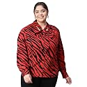 oxolloxo Women Plus Size V-Neck with Tie-Knot